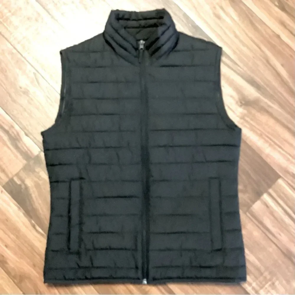 Gap Windproof Quilted Puffer Vest Water Resistant Full Zip Small In Black
